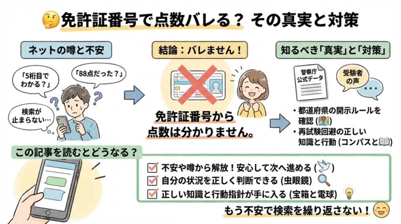 免許証で学科試験の点数はバレる?合否ラインと開示請求の全真実