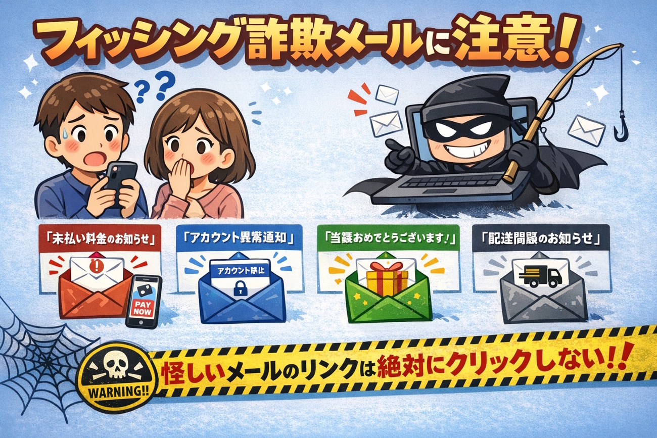 4月1日更新：注意！件名が一覧にあるメールはフィッシング詐欺の可能性