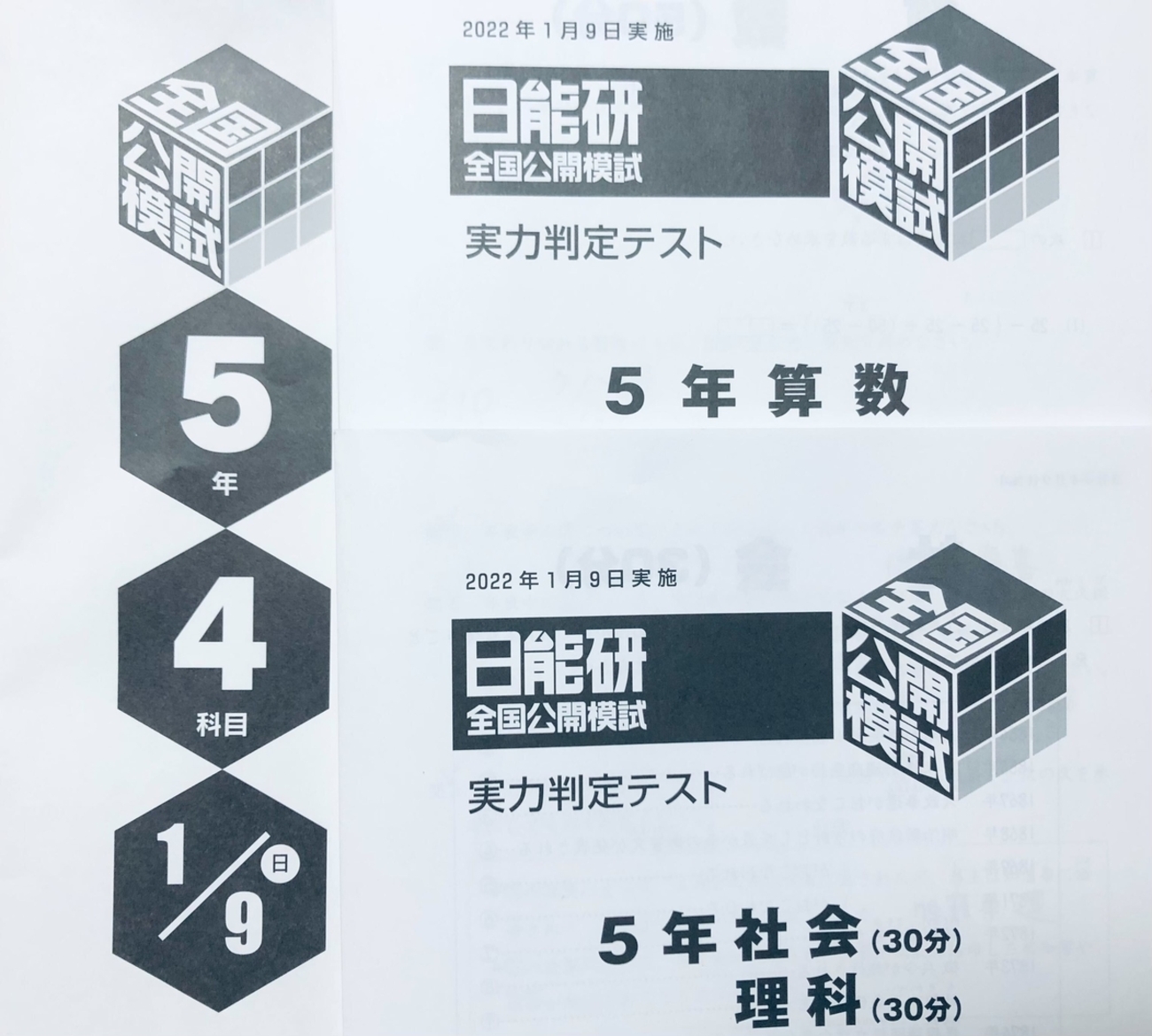 日能研 全国公開模試 5年 2019年 全12回分 1年分全て 4教科中学受験 