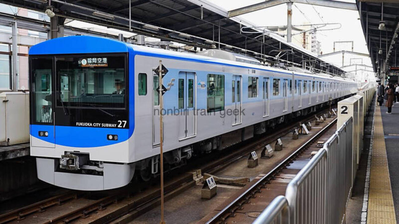 福岡市営地下鉄 40周年記念 はやかけん インディゴブルー 福岡市地下鉄開業40周年記念はやかけん」を追加発売｜鉄道