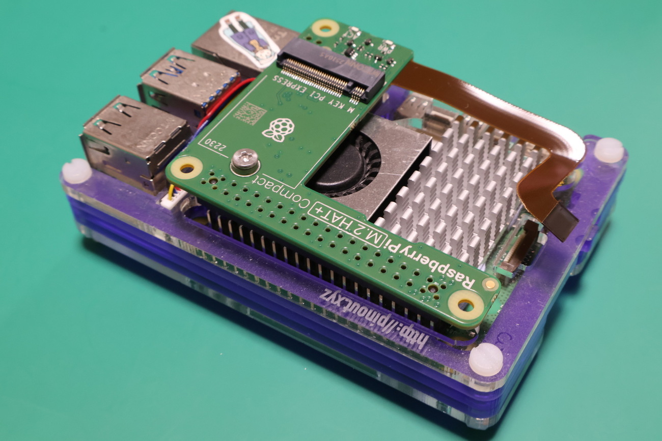 Raspberry Pi M.2 HAT+ Compactはアクティブクーラー実装のPi 5と 