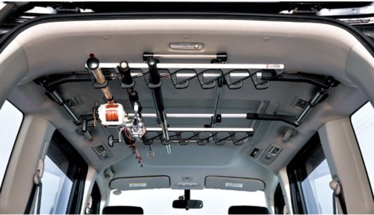 車載 ロッドホルダー ダイソー商品3つで作る車内ロッドホルダー（「トップテザーアンカー」が