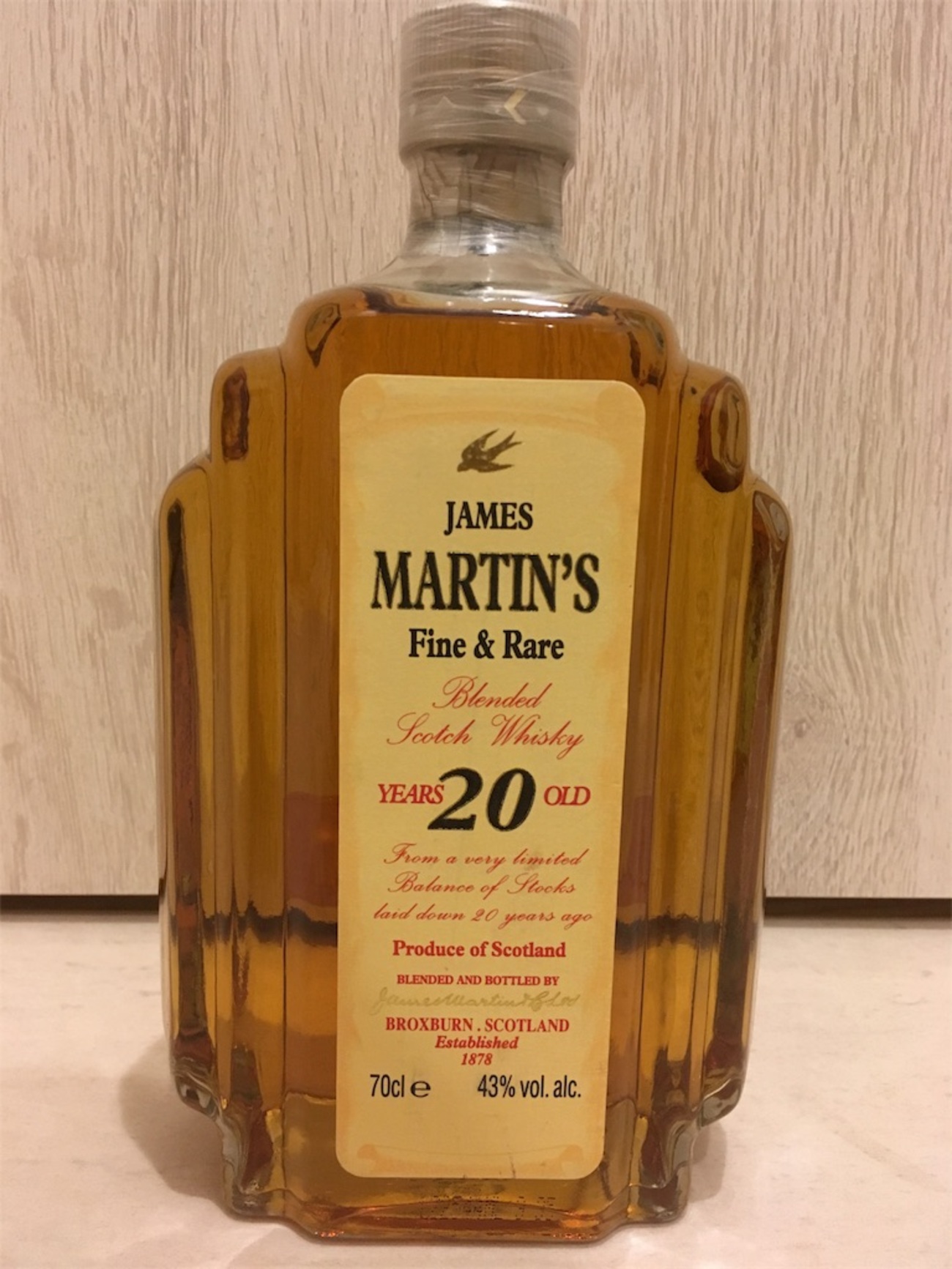 1円～☆古酒☆ジェームス マーティンズ 20年 ファイン & レア 700ml 43 