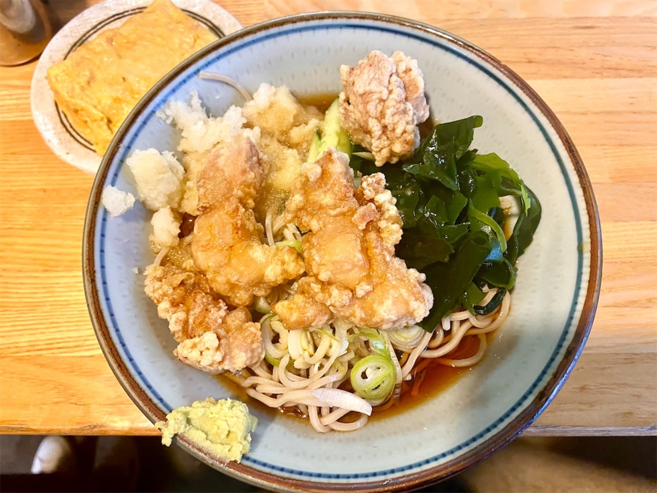 福そば（人形町）冷し鳥からそば＋辛み大根＋だし巻玉子 - 音•麺•酒