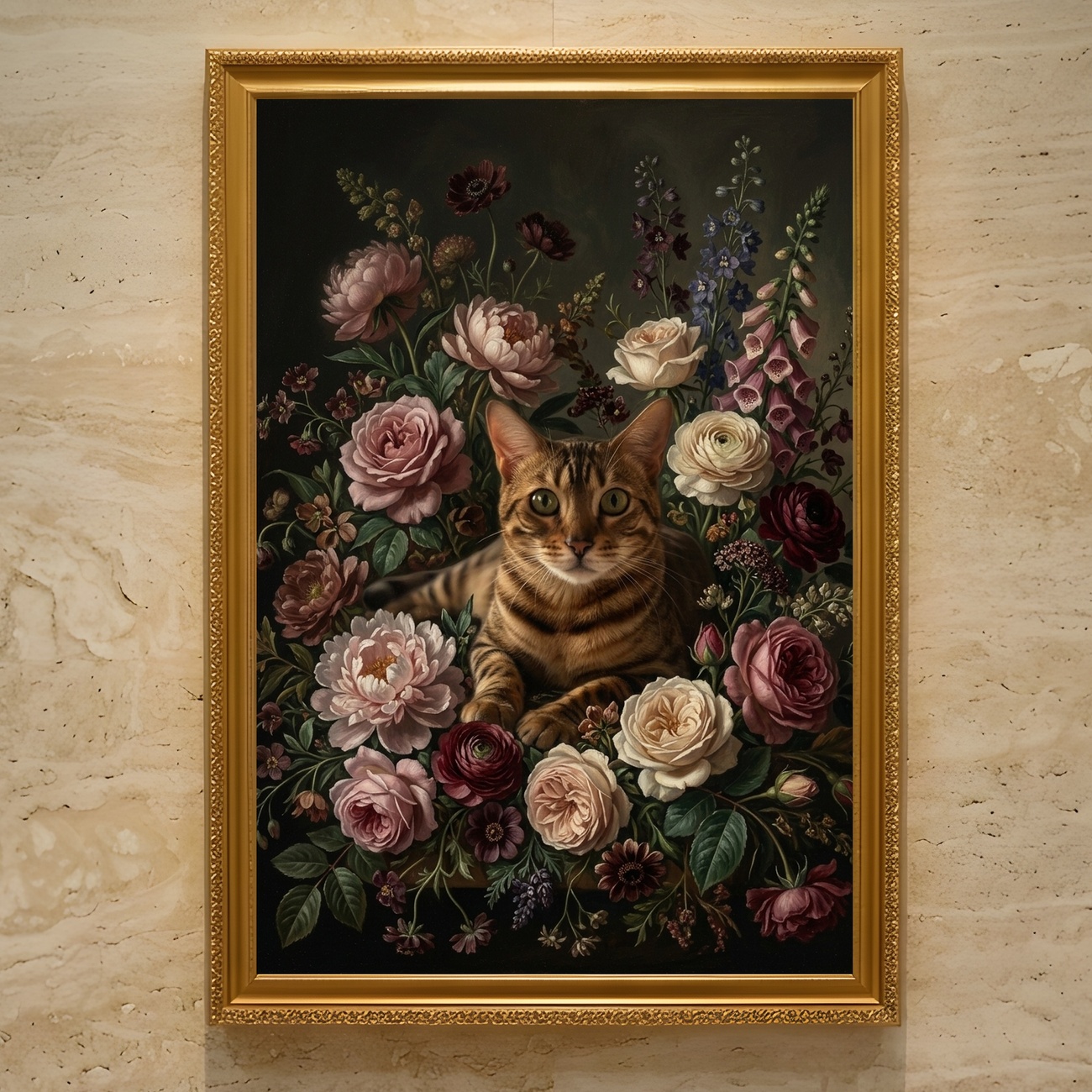 ベンガルの花の油絵風アート額装プリントができました！ - うちの子