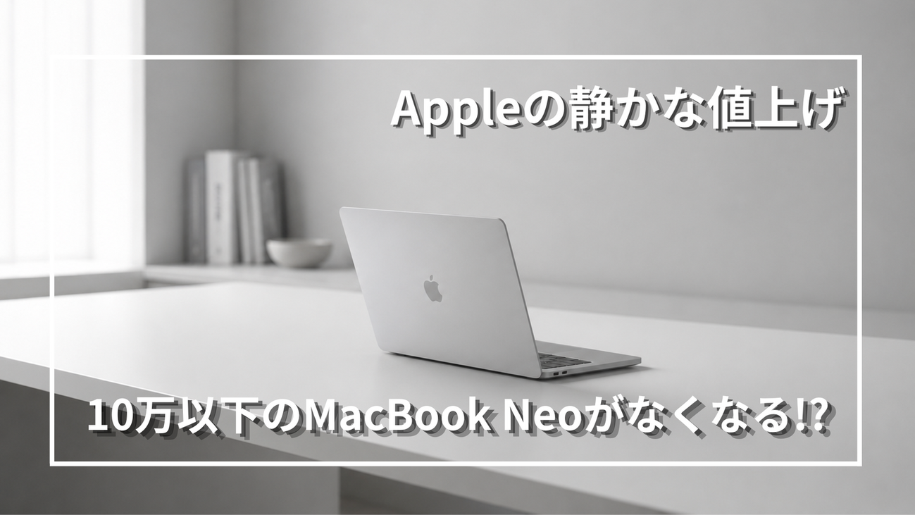 Appleの静かな値上げ｜MacBook Neoは10万円以下で買えなくなるのか 