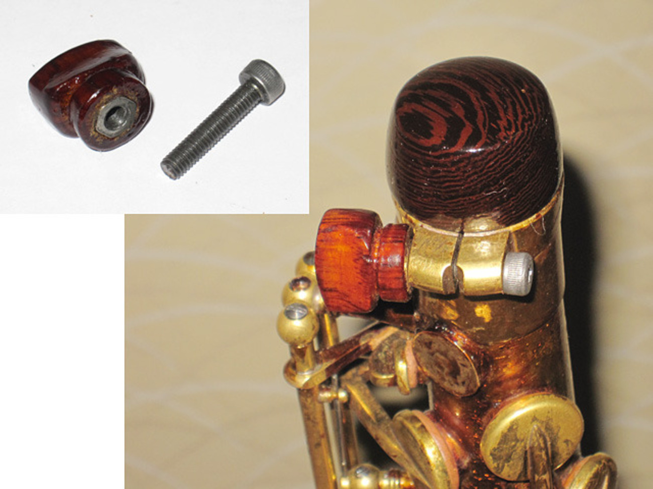 Woodstone 旧型銀合金　ネック&ライヤースクリュー ウッドストーン オートマジック ジョイント＆ライアースクリュー