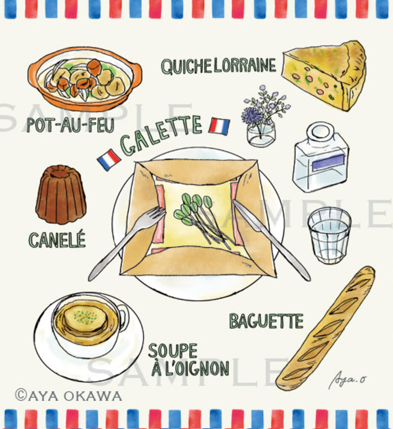 フランス料理・線画イラスト - イラストレーター オオカワアヤのBlog