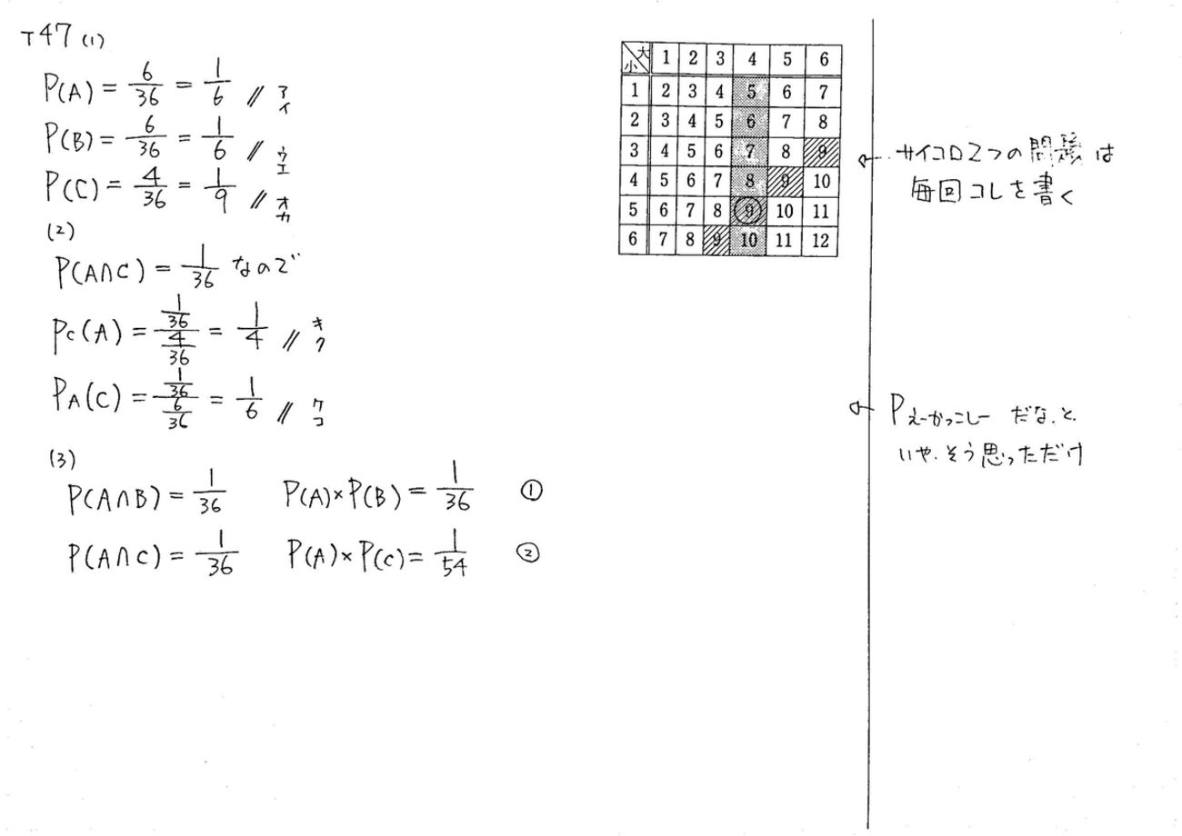 STAGE 解答 数学 ニュースタンダード数学演習 P57 trial47 解答 - 数学帝國への