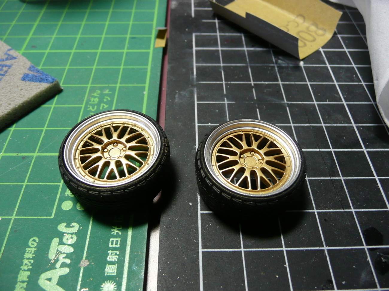 タミヤR34GT-R製作記7】アオシマホイール加工編 タミヤ式へ - ガンプラ 