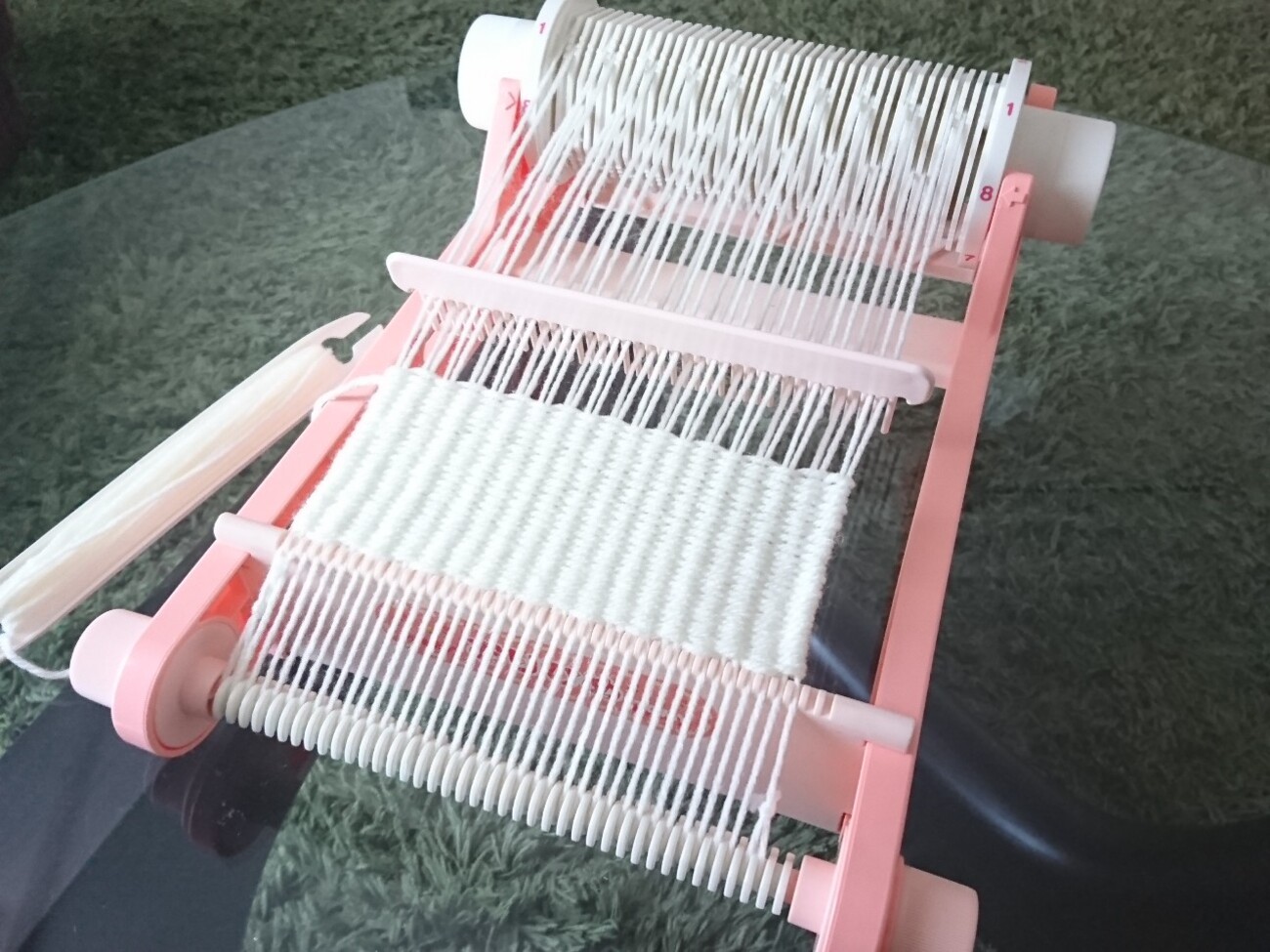 作品001】トミーおりひめでシンプルなテーブルセンターを織ってみた 