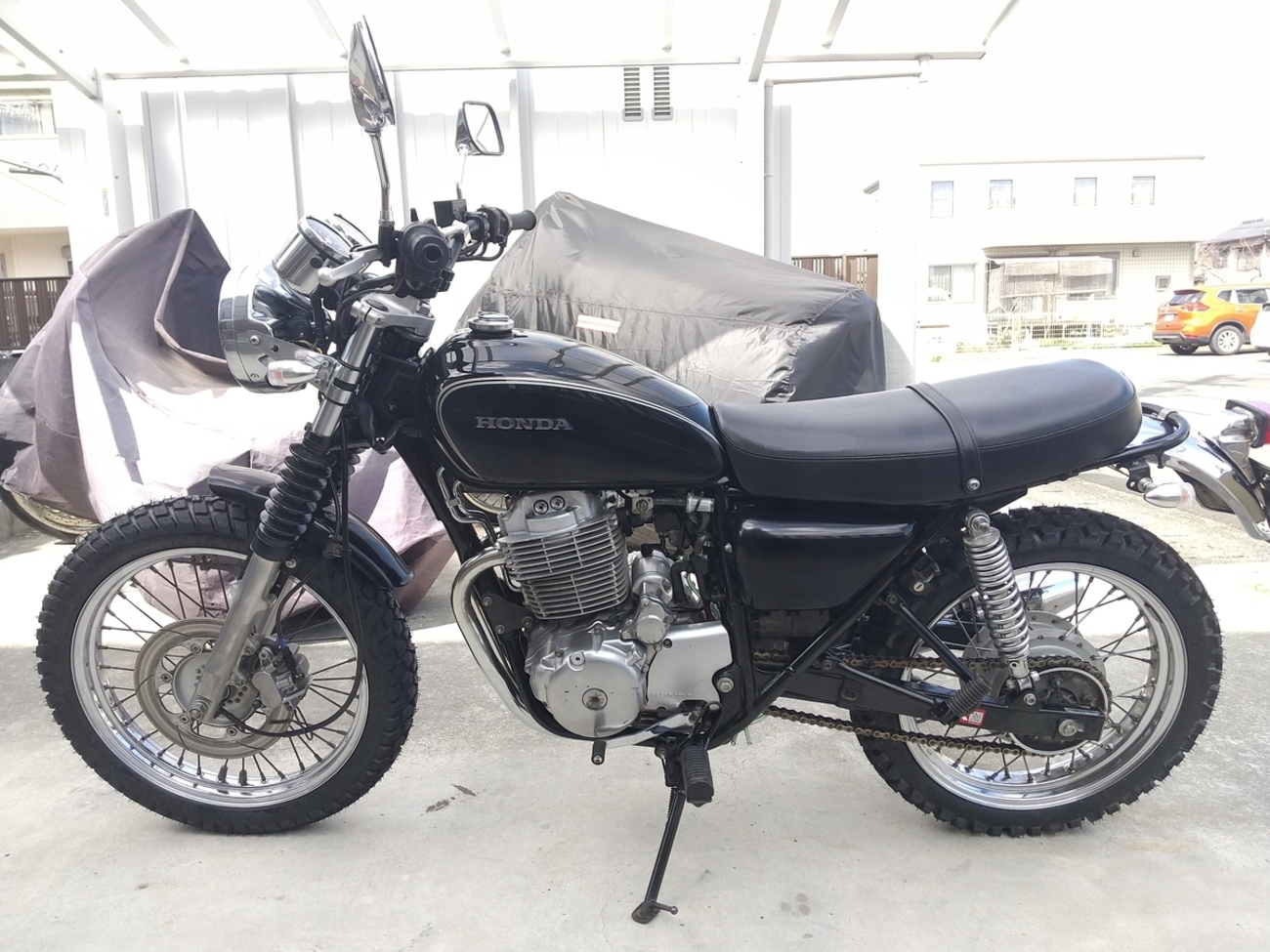 CB400ss・ハンドル交換・ハンドルアップスペーサー追加・フロント 