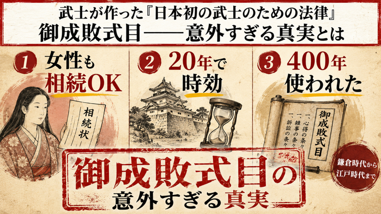 御成敗式目とは｜北条泰時が1232年制定の日本初の武家法を解説 - 函館 