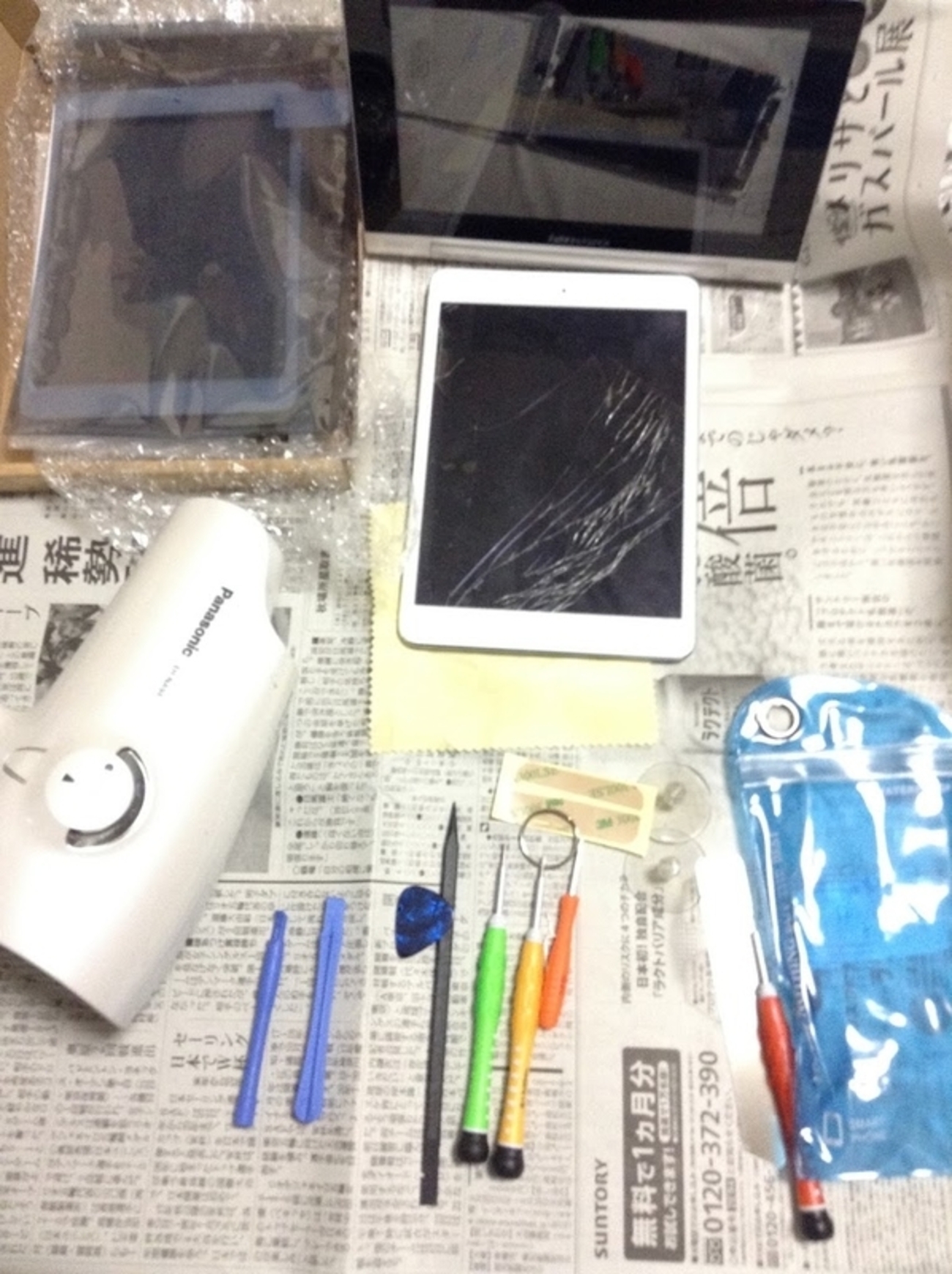 緊急】嫁のiPad miniの画面を割ってしまったので不器用な自分が修理し 