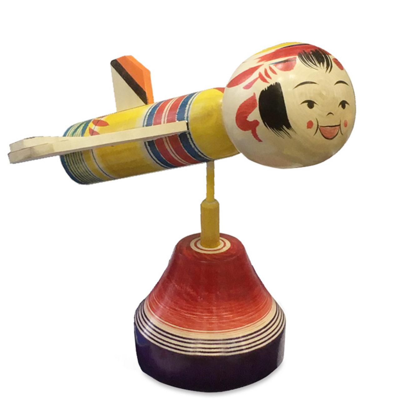 木製オリジナルこけし飛行機とオリジナル絵画（by ShuzSaya/絵本作家￼) 空想の翼を持つ「飛行機こけし」――新山実工人の芸術が語る物語