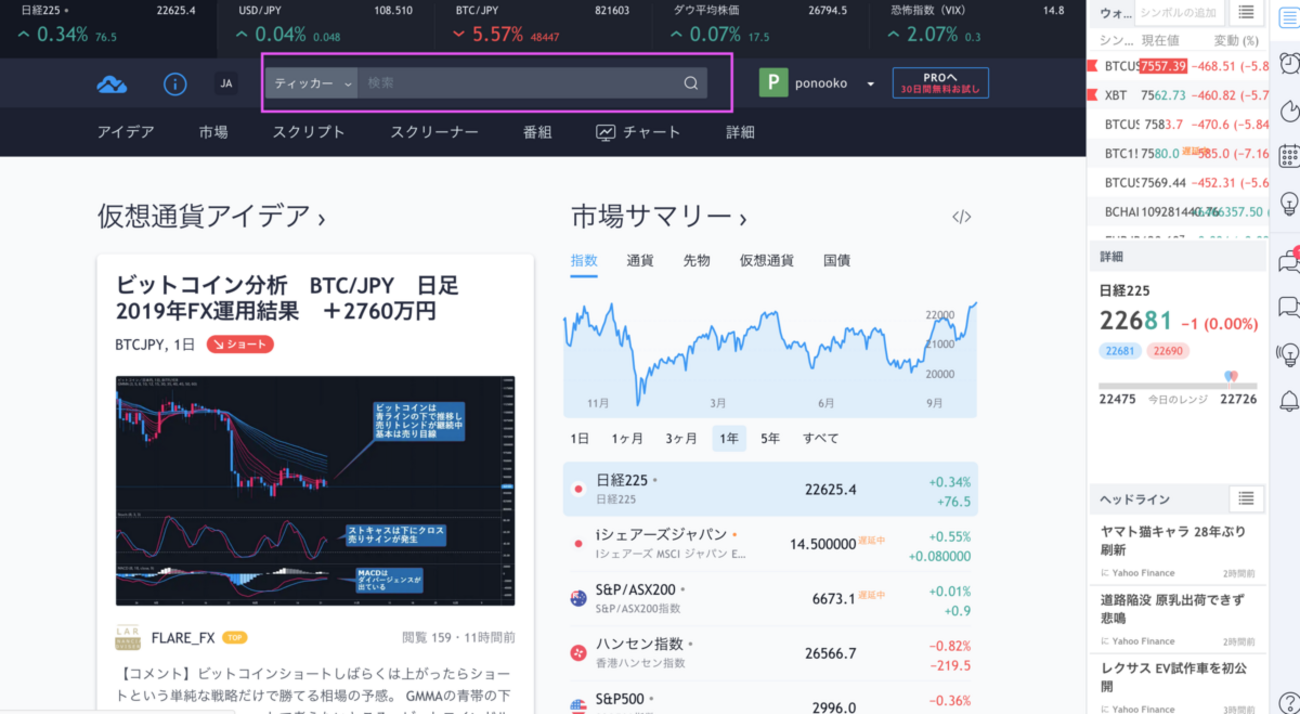Trading View初心者用】 ビットコイン価格(BTCJPY)をチャートで見みよう - たんたん環の仮想通貨NFT