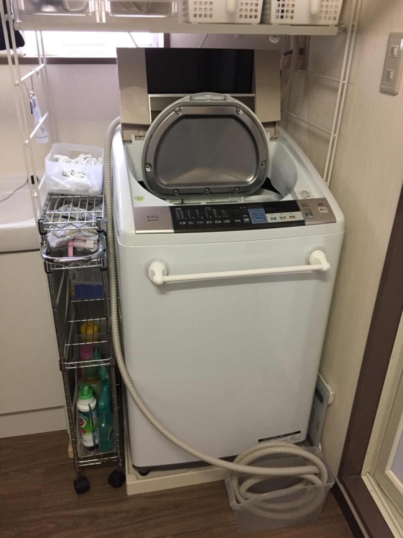 洗濯機の風呂水給水ホースをしまってみる - 社宅暮らしのアイディアノート