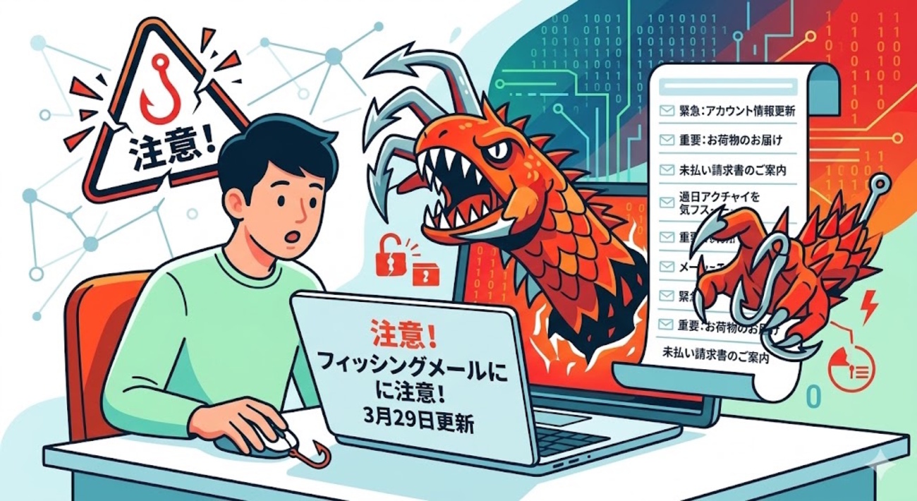 3月29日更新：注意！件名が一覧にあるメールはフィッシング詐欺の可能