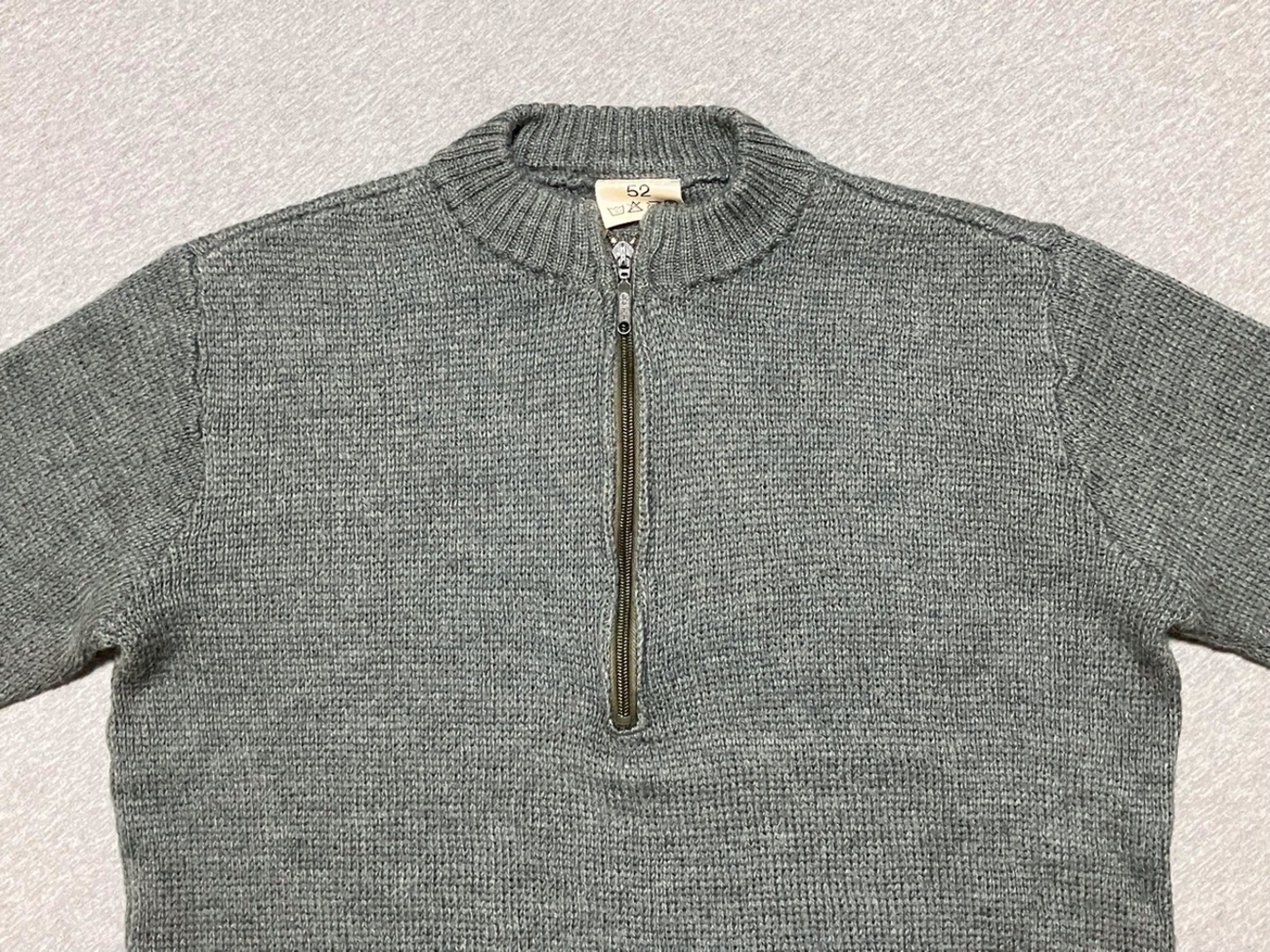オンライン販売 70s スイス軍現物 コンバットニット セージグリーン L 