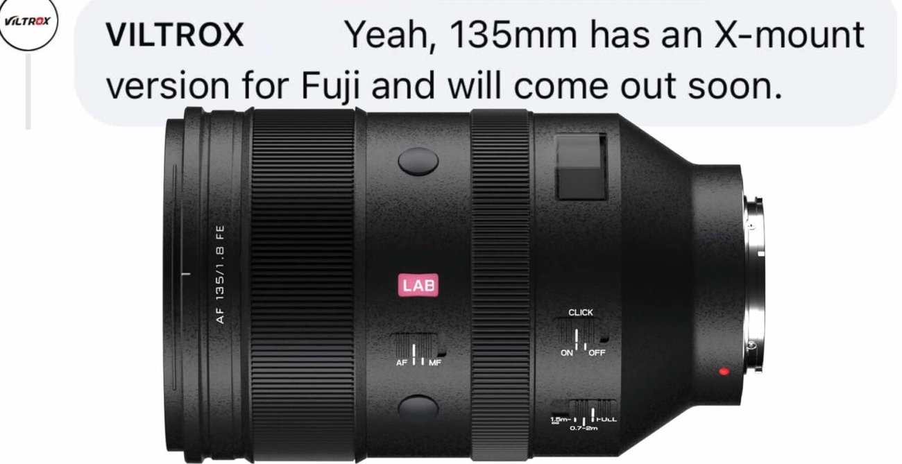 レンズ】富士フイルムXマウント用『Viltrox 135mm F1.8』近日発売する 