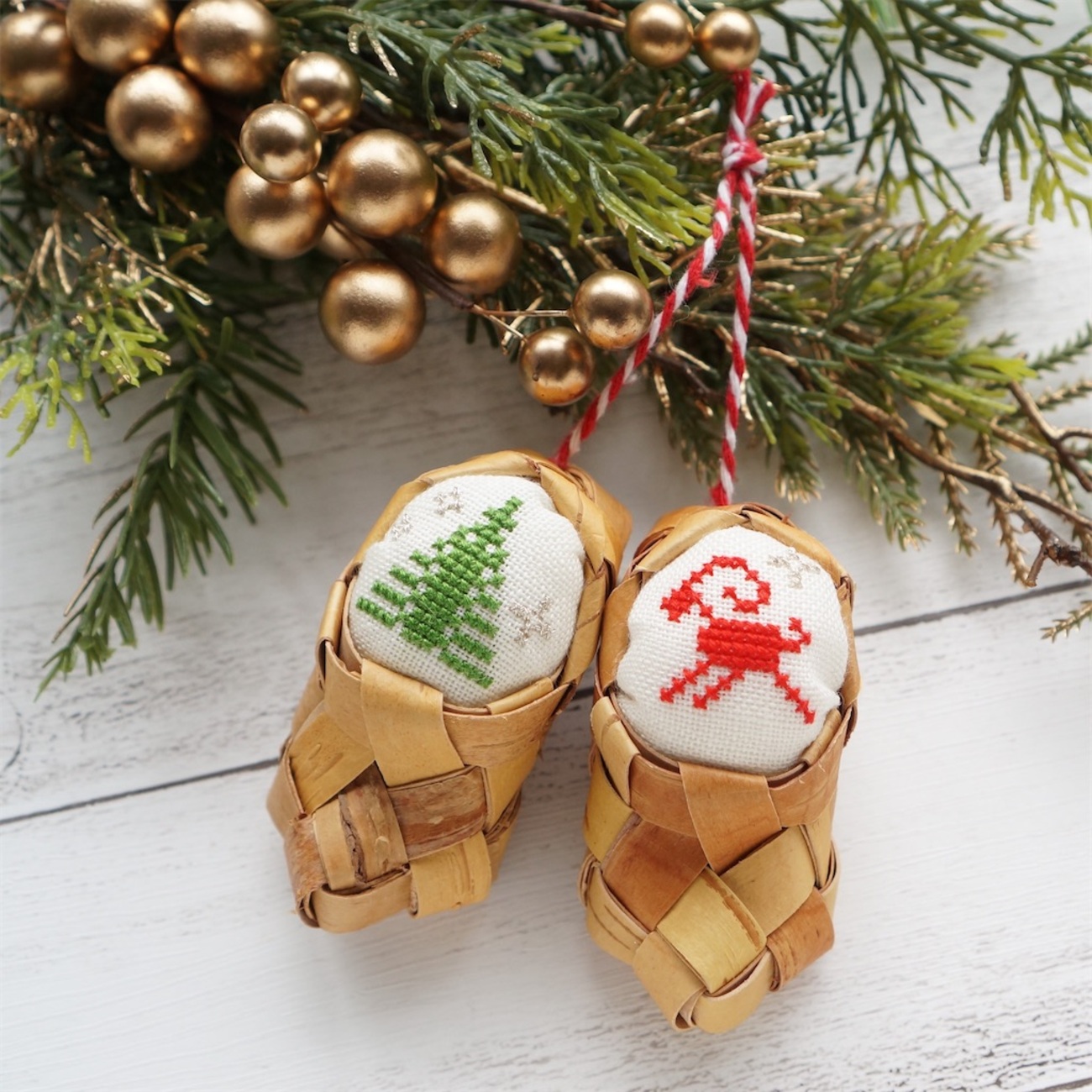 folkloraオリジナルキット【クリスマスの白樺オーナメント＆folkloraの