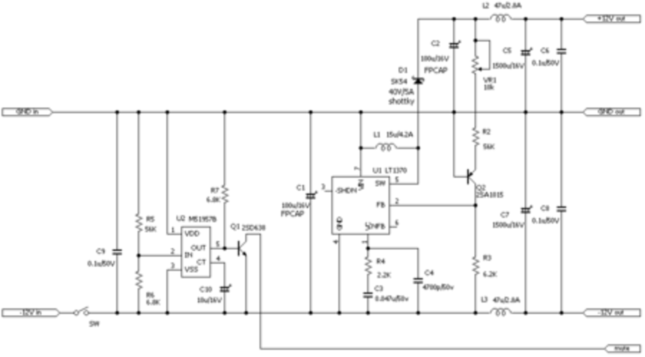 12V ACアダプターから±12Vを作る - tsuru3の日記