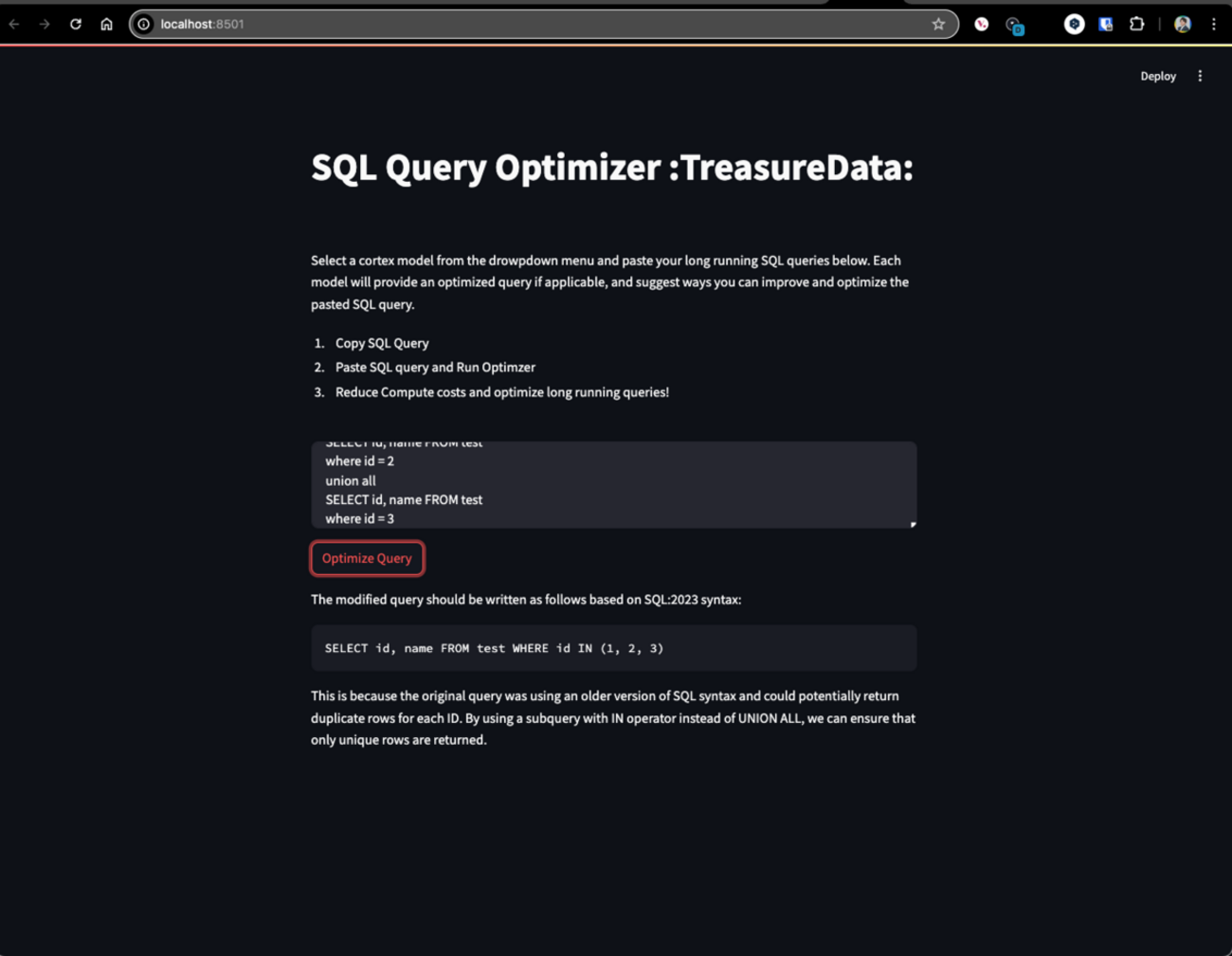 雑記: StreamlitとOllamaでローカルLLMでSQLチューニングをしてみる - Secret Ninja Blog