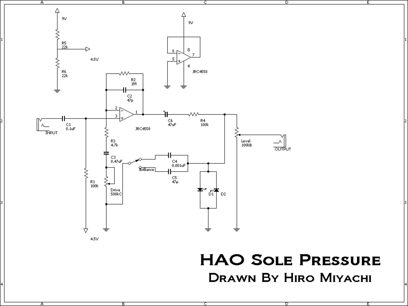 エフェクター回路図】HAO Sole plessureの回路図が出てきたので自作 