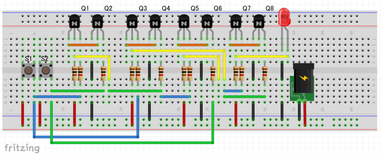 トランジスタでXOR回路(NAND 4回路の合成タイプ)を作る - t-hom's diary