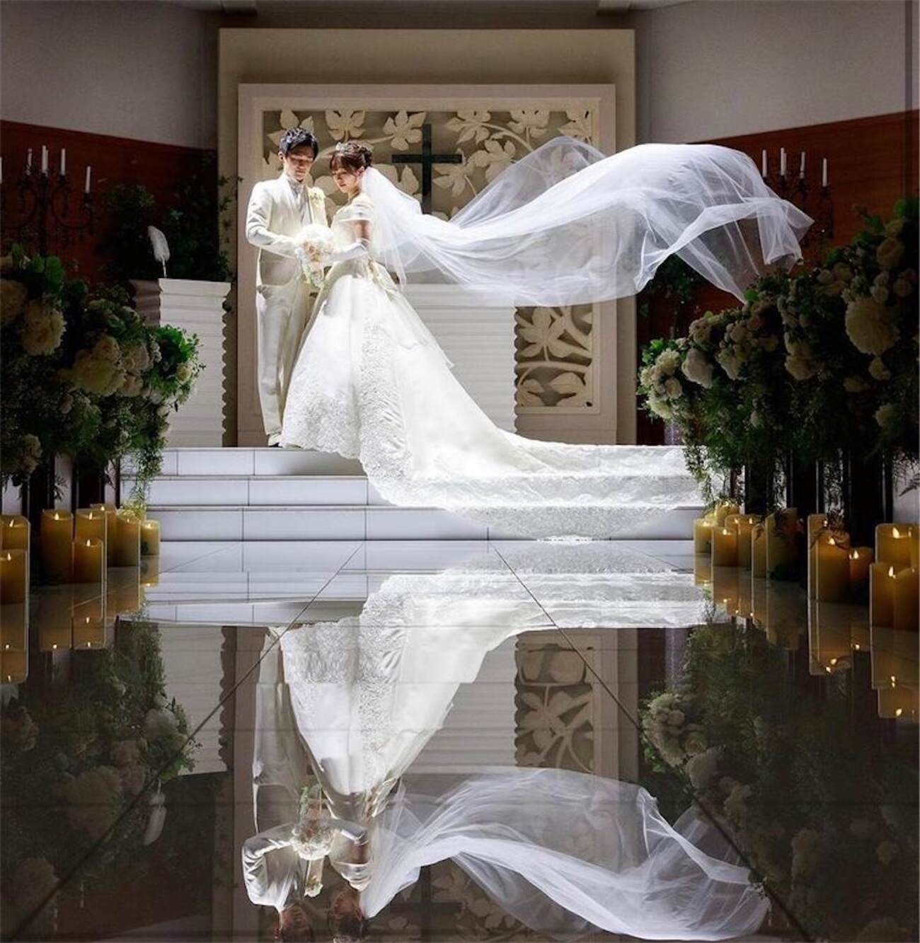 ベールダウン ロングベール ウエディング ベール ラッキー 3m 結婚式 ベールダウン可能 前撮り