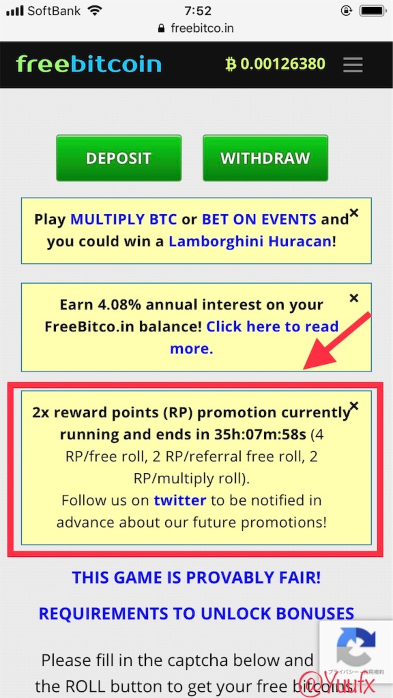 フリービットコイン、RPボーナスやってるよ！(´∀｀*)✨ - 女子が自力でお金持ちになるまで