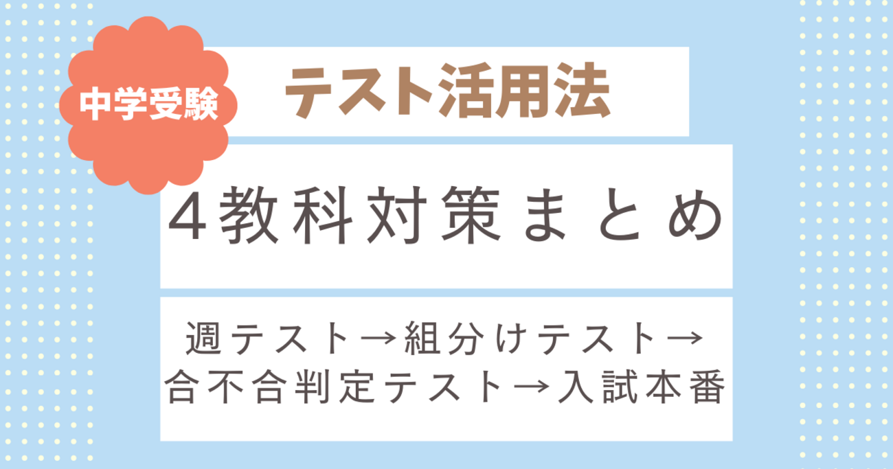 四谷大塚 週テスト対策・組分けテスト対策まとめ｜4科目の勉強法と復習