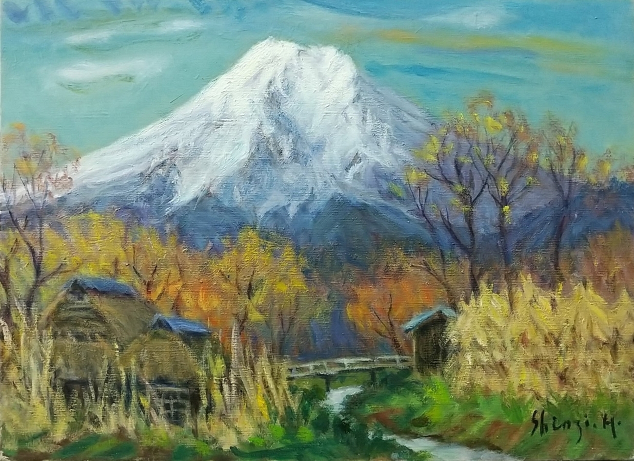忍野村風景 1976 P8 - ある画家と風景と猫