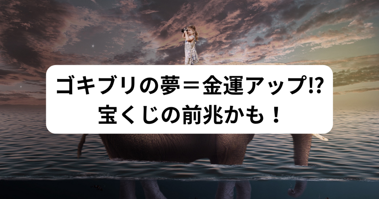 ゴキブリ の 夢 宝くじ