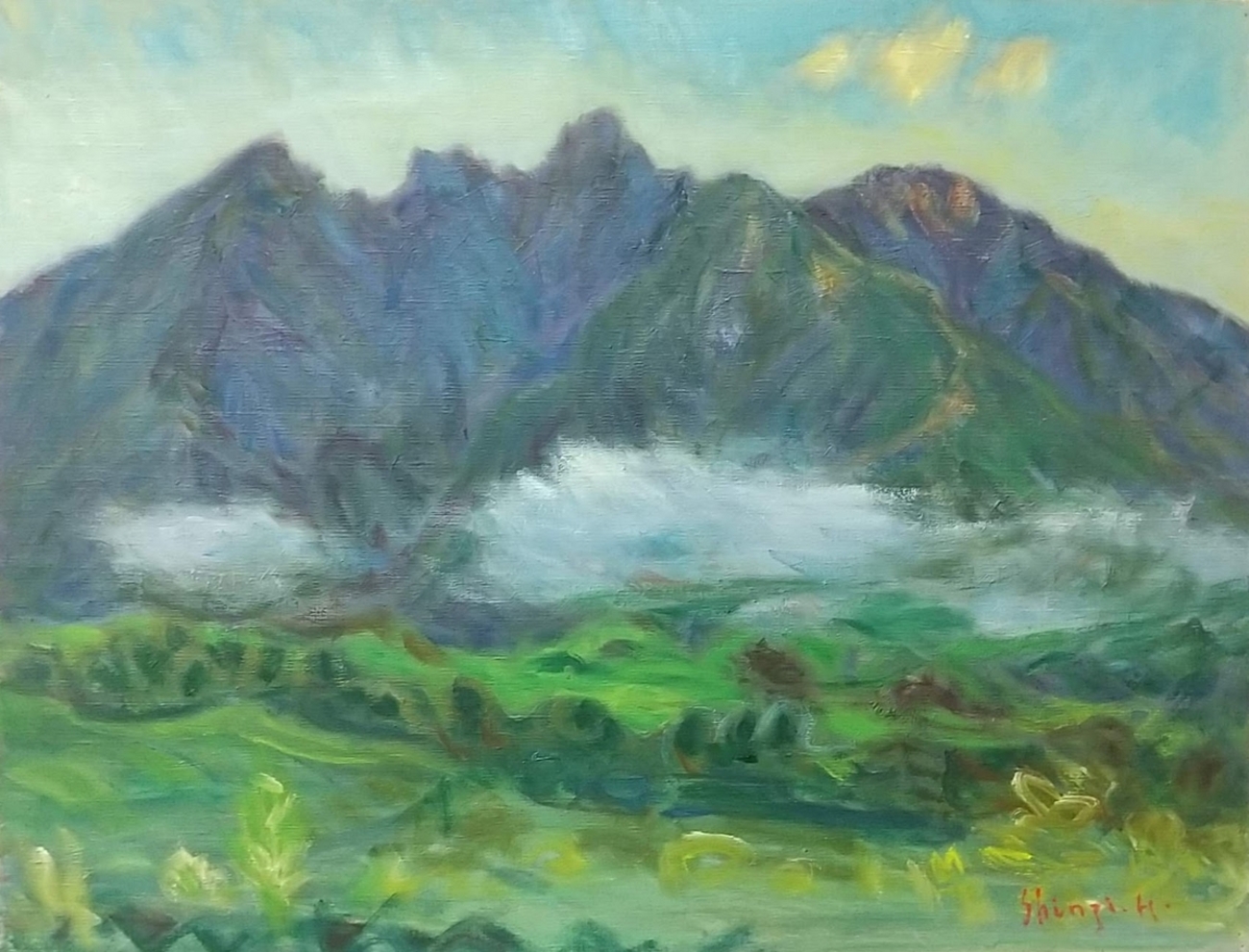 根子岳」2006 P10 油絵 絵画 風景画 熊本県 阿蘇 山 アート - ある画家 