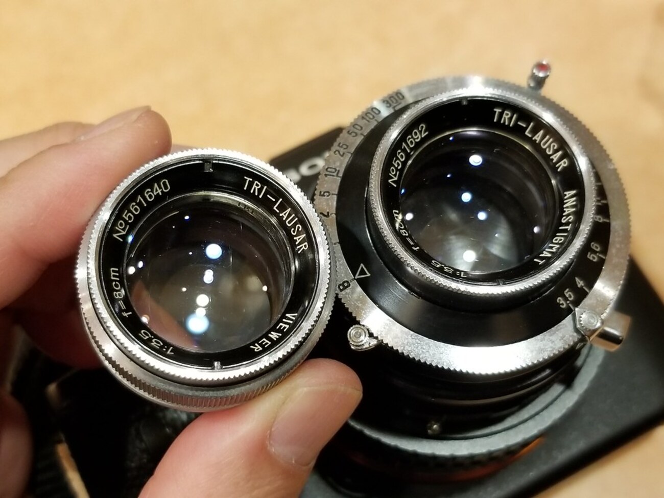 80mm オールドレンズ1953年のヤシマフレックスの富岡光学製ビューワー