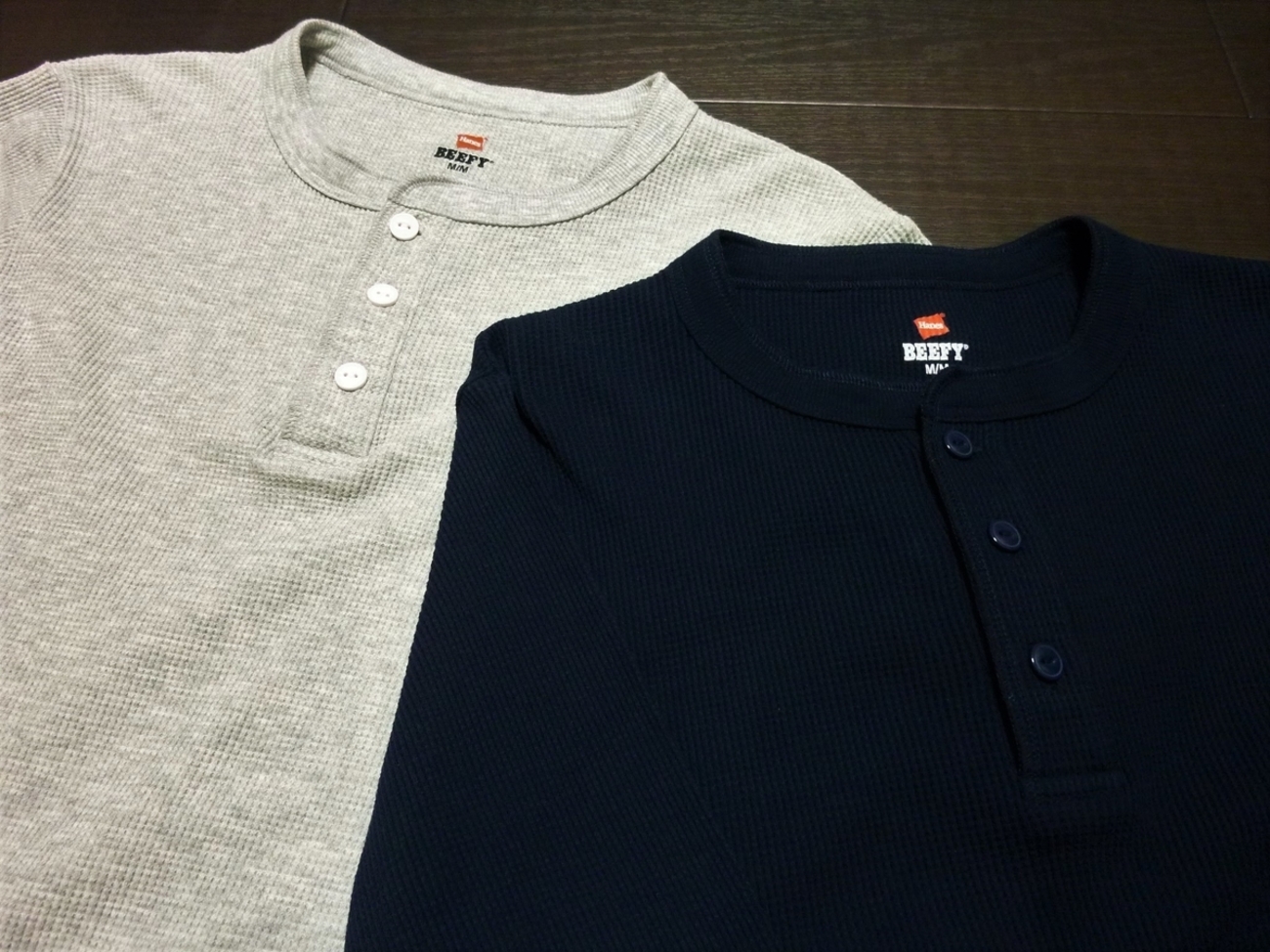 Hanes BEEFY サーマルヘンリーネックロングスリーブTシャツ - 赤い羽BLOG