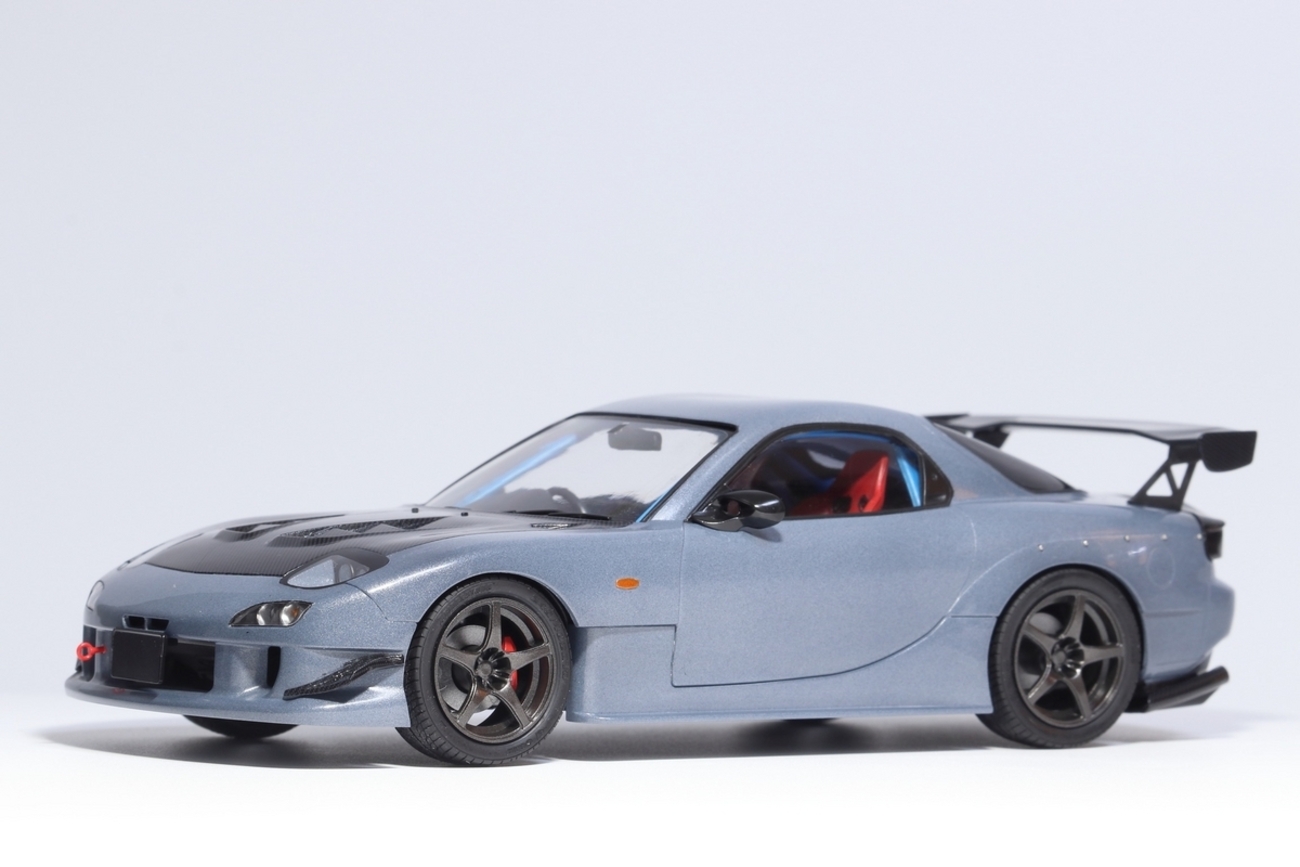 プラモ製作】アオシマ RE雨宮 FD3S RX-7 ポリメタルグレーメタリックで 