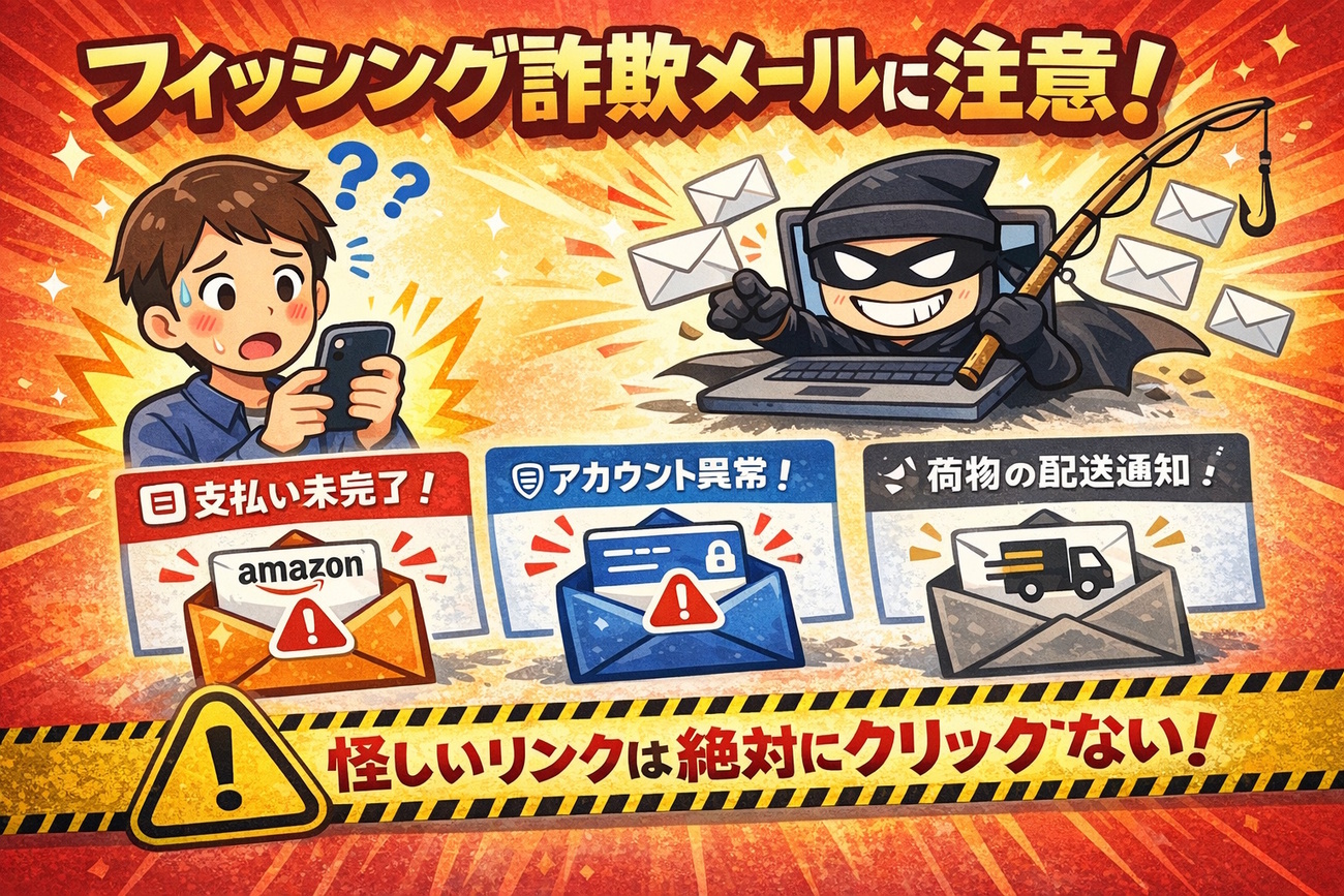 4月3日更新：注意！件名が一覧にあるメールはフィッシング詐欺の可能性