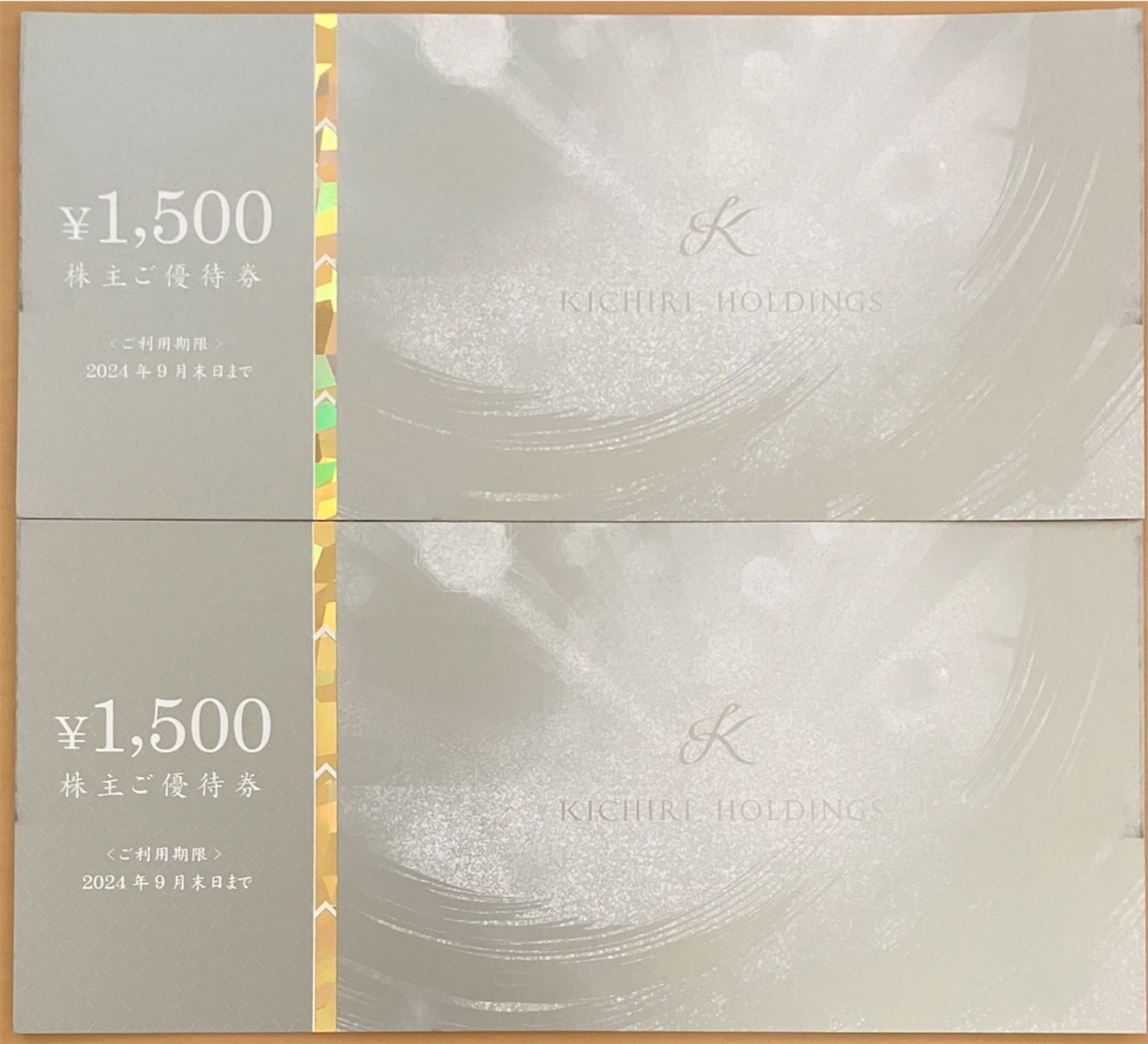きちりホールディングス (3082) : 株主優待・優待利回り [KICHIRI HOLDINGS] - みんかぶ きちり ホールディングス株主優待  1500