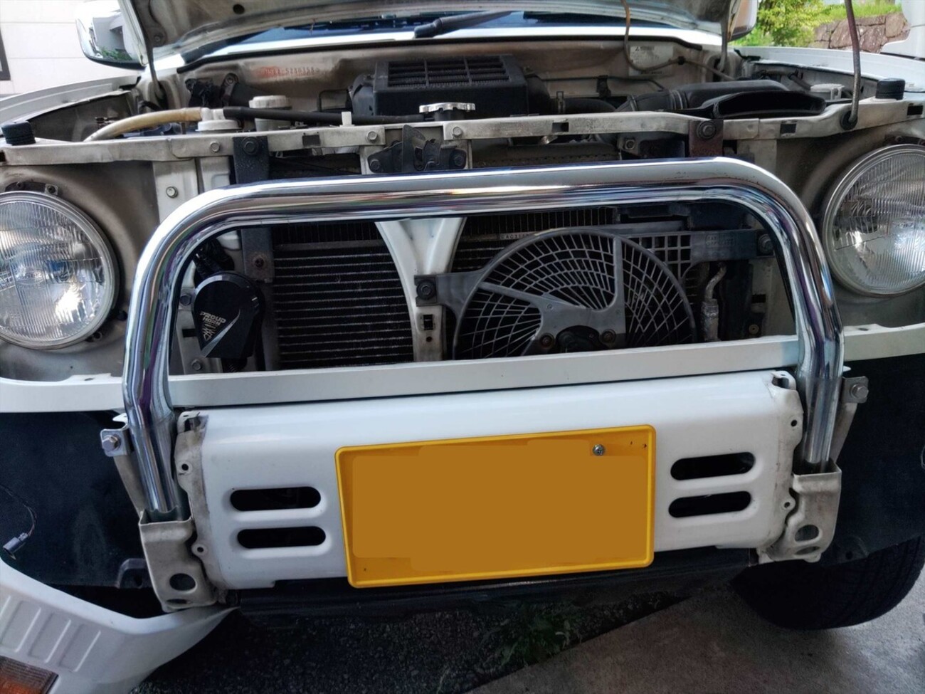 パジェロミニH58用グリルガード タニグチニュースタイルバンパー オフ 
