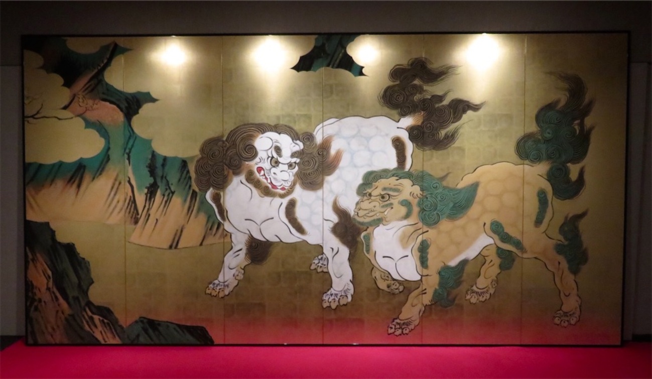 粉本　超絶の画力「青い唐獅子」スクエアでリバーシブル　粉本　絵手本紙本肉筆一点⑩ 粉本 超絶の画力「青い唐獅子」スクエアでリバーシブル 粉本 絵