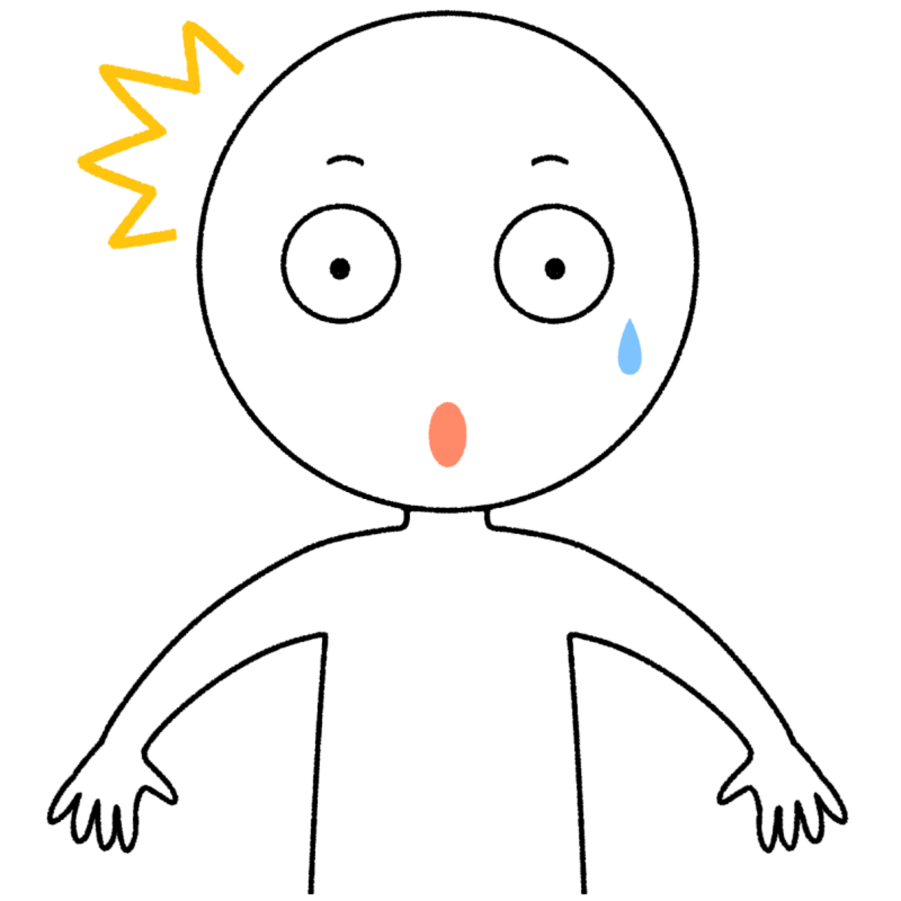 驚く人のフリーイラスト素材 - 無料のイラスト素材 タダ絵