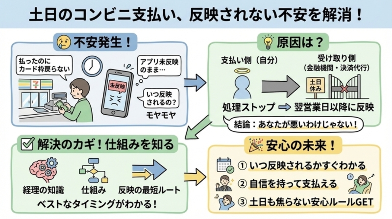 コンビニ支払いは反映が土日もされる？最短反映法と注意点 - Kivaの雑記ログ