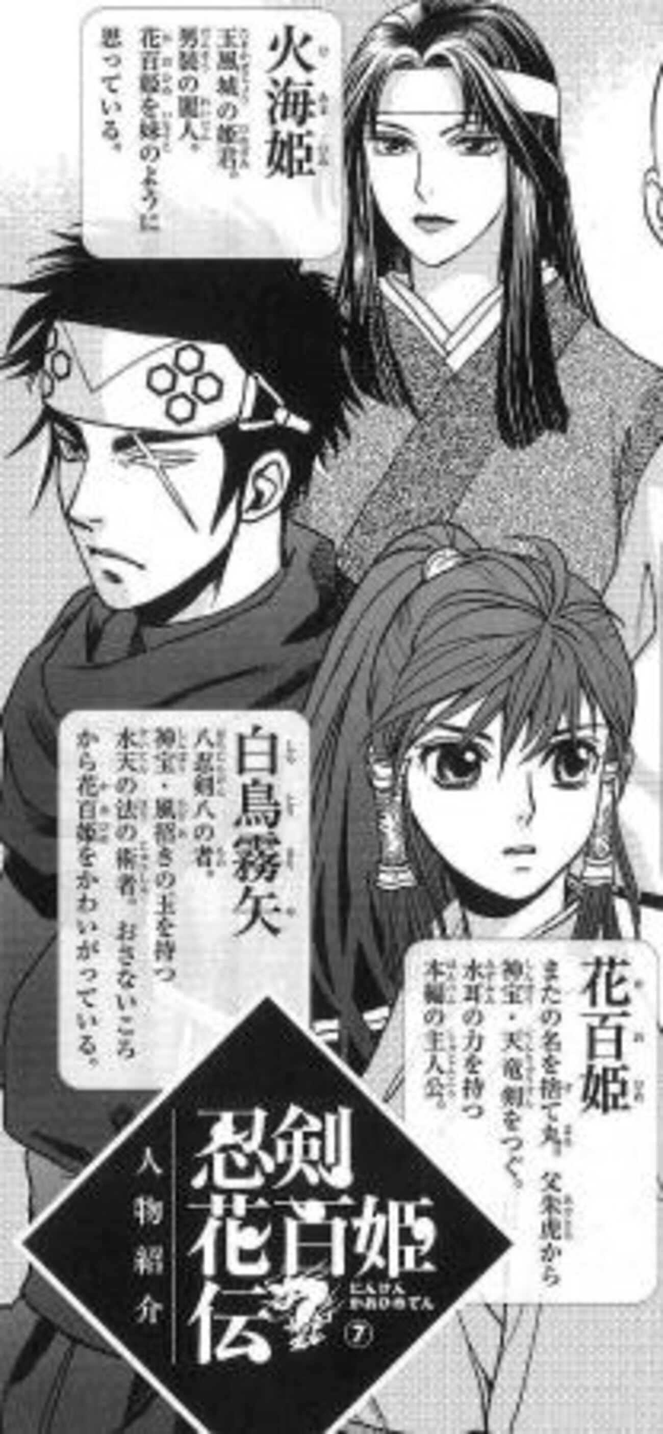 見つけた！『忍剣花百姫伝』の人物紹介の原稿。貼り付けてみます 