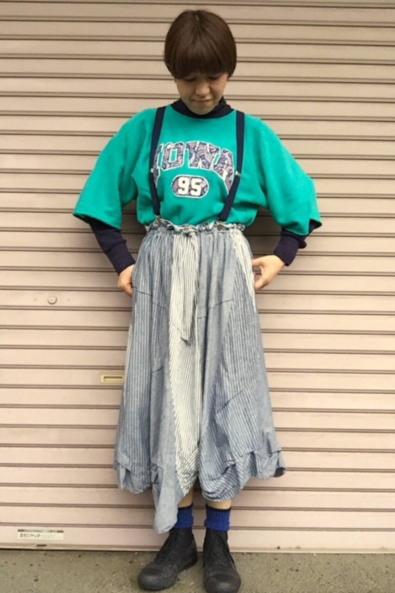 今日の服#128｜春の雨コーデ。自分でカットオフしたChampionの古着 
