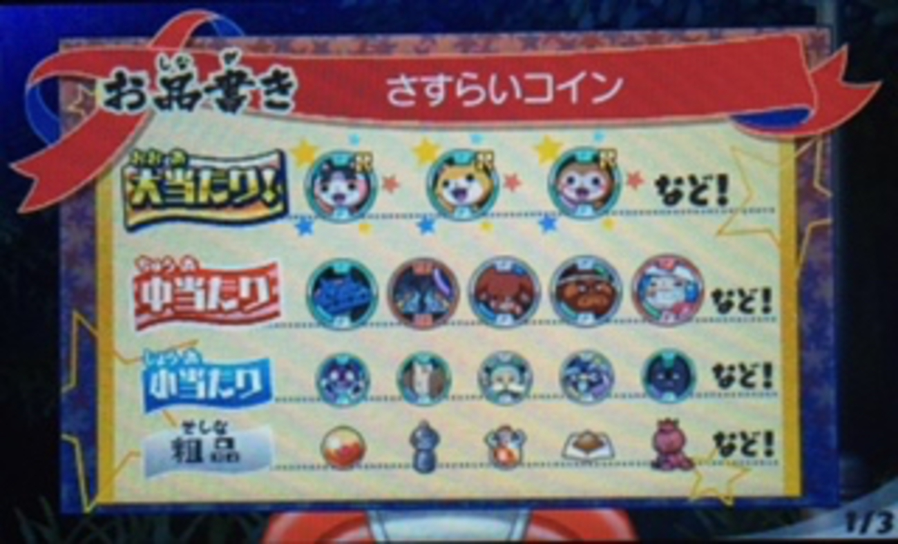 【妖怪ウォッチ3・8月26日】今日のガシャ・さすらいコインを回してみます。イヌニャン、キジニャンゲット！ - あきののんびりゲームブログ