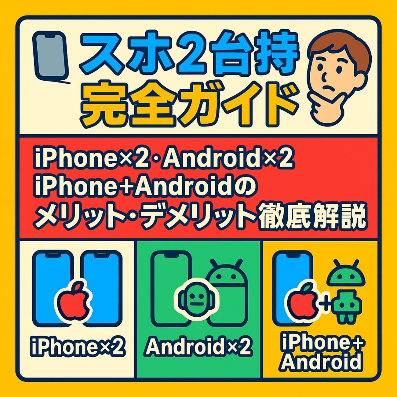 ??スマホ2台持ち完全ガイド｜iPhone×2・Android×2・iPhone＋Android 