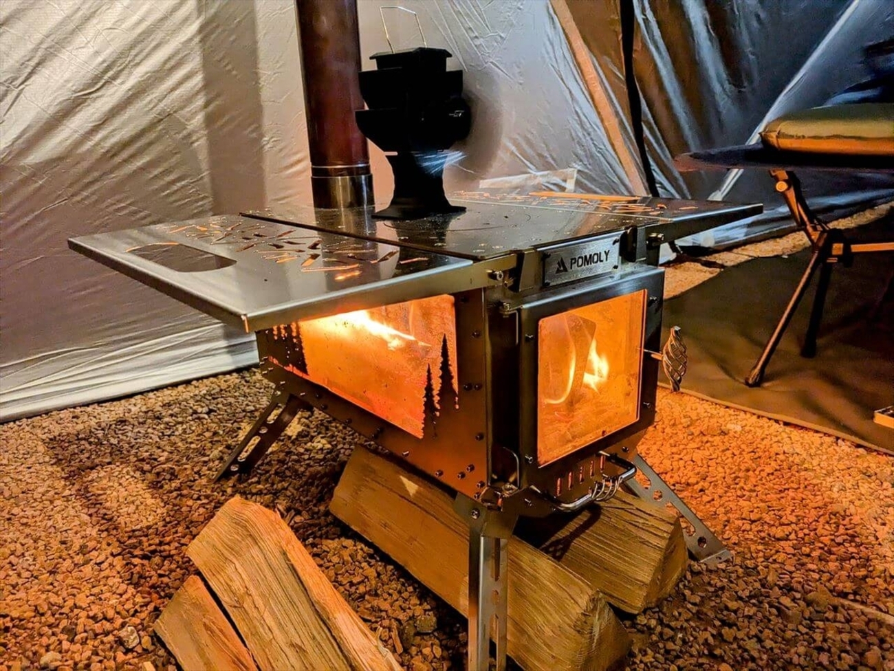 チタンウッド ストーブ スパーク アレスターフロア ガラスパネル チタンウッド ストーブ スパーク アレスターフロア ガラスパネル