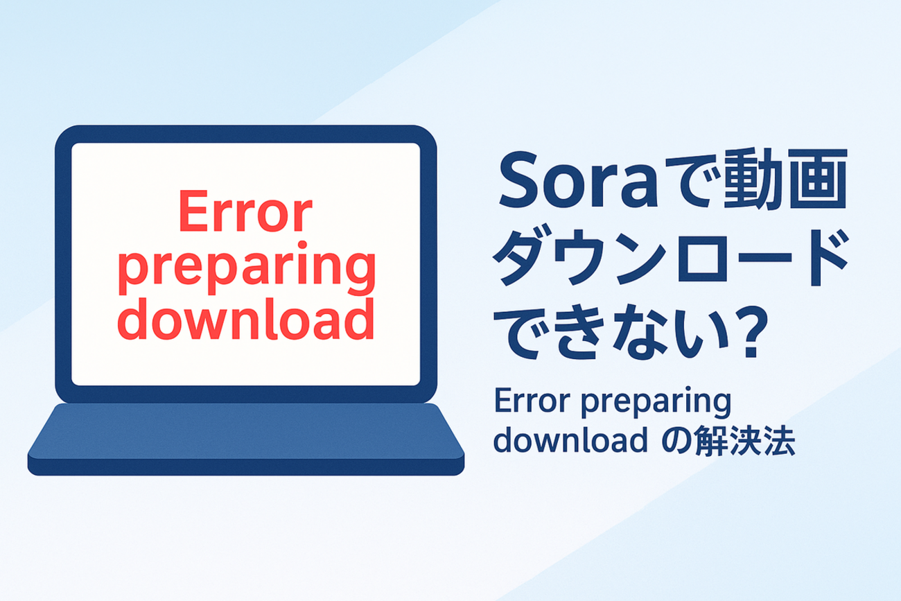 Soraで動画がダウンロードできない？『Error preparing download』の対処法 - 簡単スタートを目指す